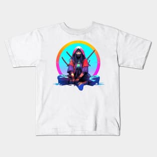 Female masked Ninja Kids T-Shirt